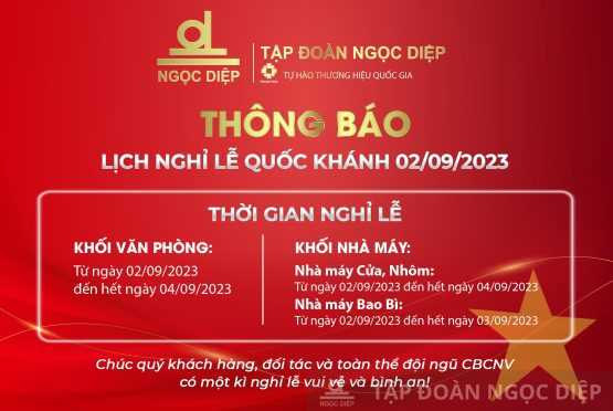 Notice of closing for Vietnam National Day