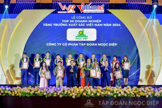 Tập đoàn Ngọc Diệp nhận trao thường TOP 50 Doanh nghiệp tăng trưởng xuất sắc Việt Nam Năm 2024