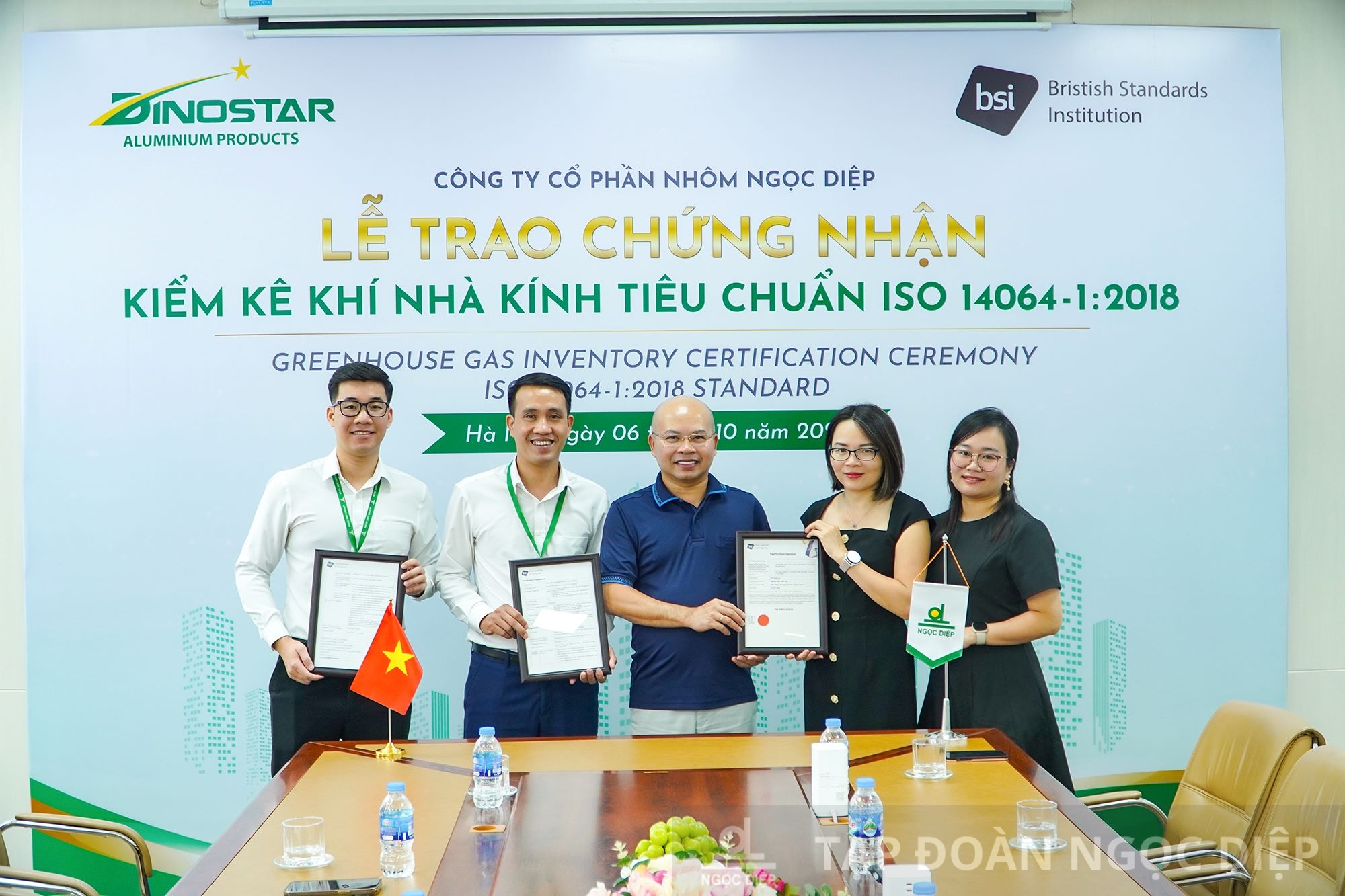 Dinostar nhận chứng nhận ISO 14064-1:2018 từ BSI
