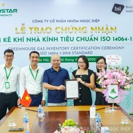 Nhôm Dinostar chính thức nhận Chứng nhận kiểm kê khí nhà kính theo tiêu chuẩn ISO 14064-1:2018 từ BSI