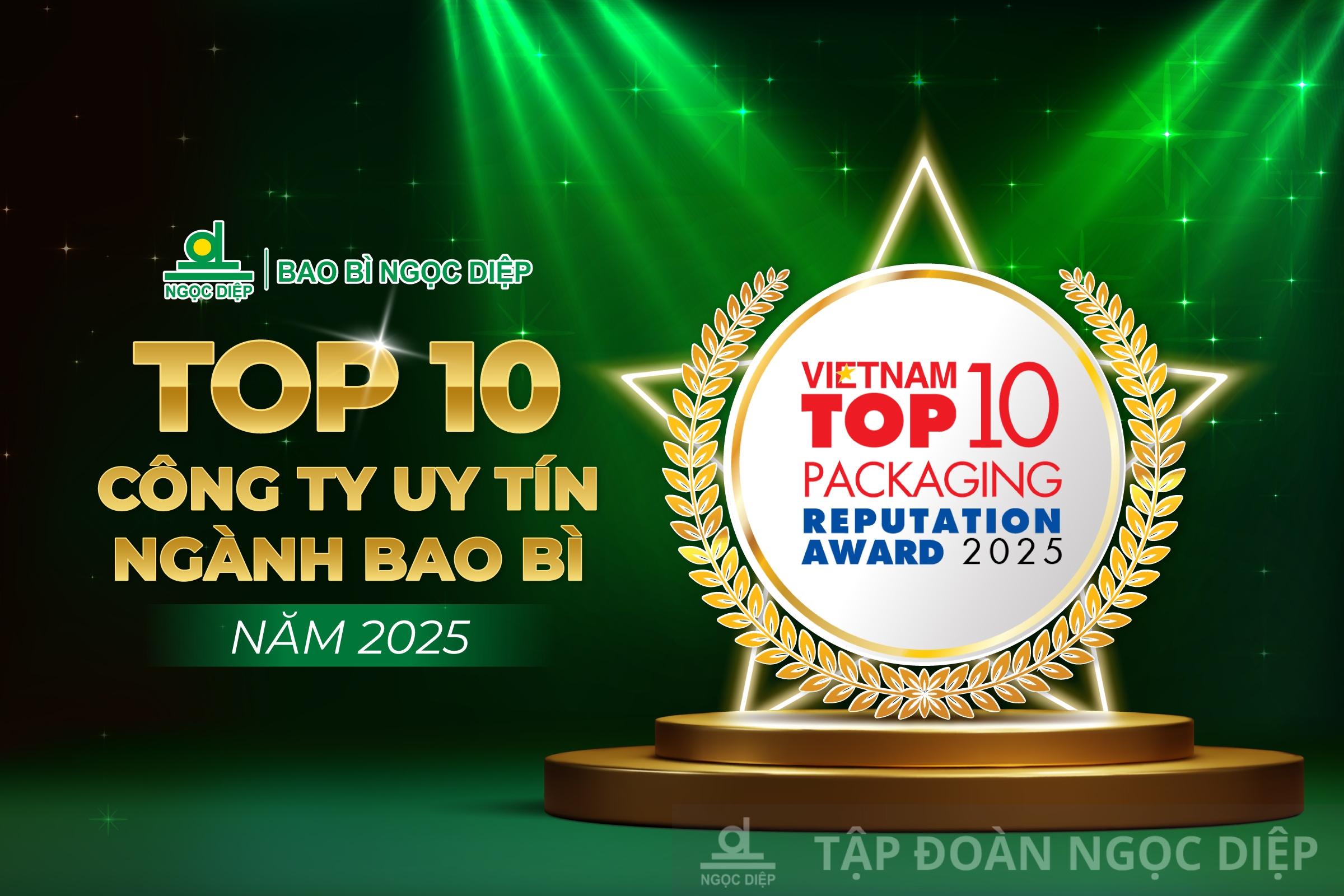 Bao bì Ngọc Diệp khẳng định vị thế trong Top 10 Công ty uy tín ngành Bao bì năm 2025