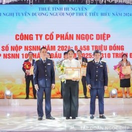 Công ty Cổ phần Ngọc Diệp vinh dự được tuyên dương là Đơn vị nộp thuế tiêu biểu năm 2024