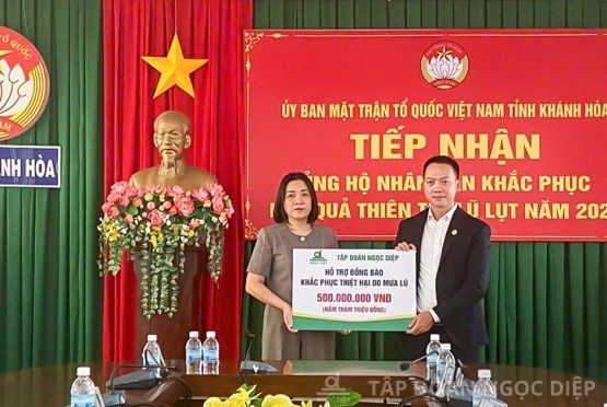 Tập đoàn Ngọc Diệp ủng hộ 500 triệu đồng hỗ trợ đồng bào khắc phục hậu quả mưa lũ tại tỉnh Khánh Hòa