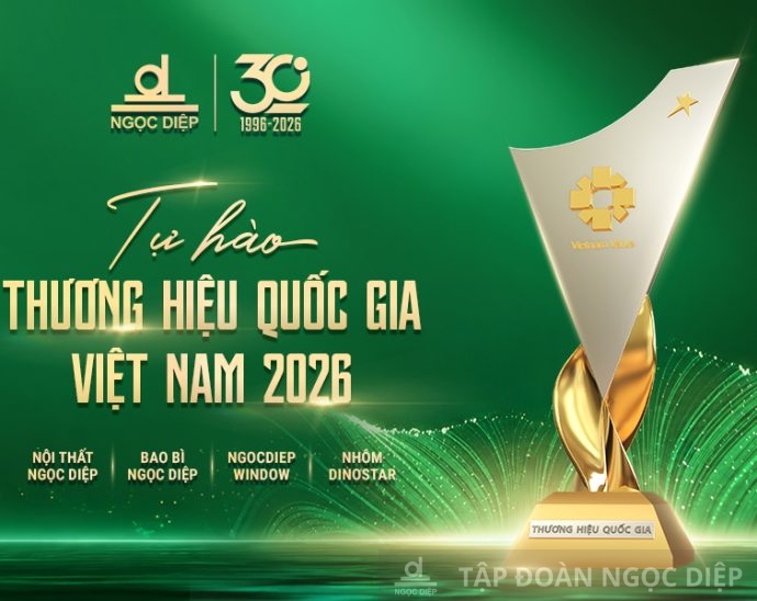 TẬP ĐOÀN NGỌC DIỆP ĐƯỢC VINH DANH “THƯƠNG HIỆU QUỐC GIA VIỆT NAM” LẦN THỨ 5 LIÊN TIẾP VỚI 4 DÒNG SẢN PHẨM CHỦ LỰC